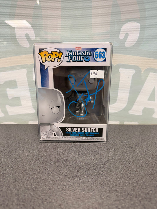 Laurence Fishburne signed Silver Surfer Funko Pop 563, front box view