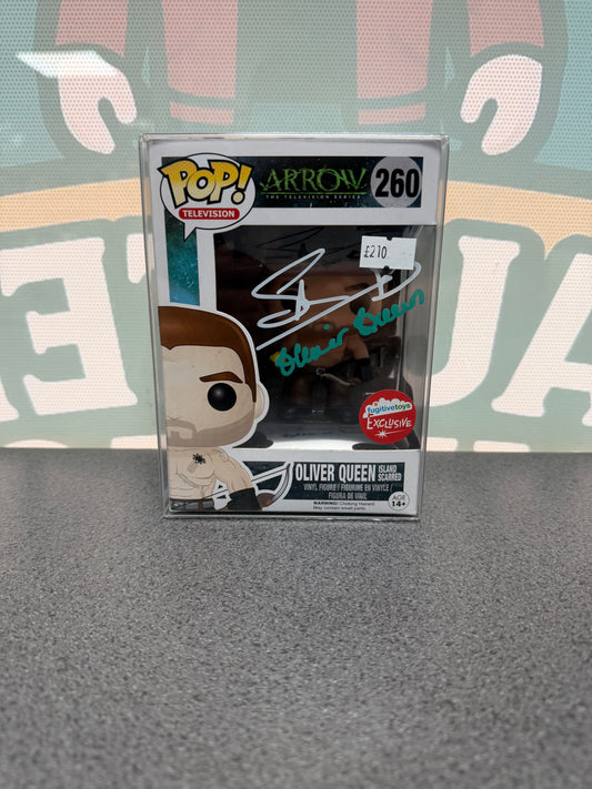 Stephen Amell Signed Oliver Queen (Island Scarred) Funko Pop! #260