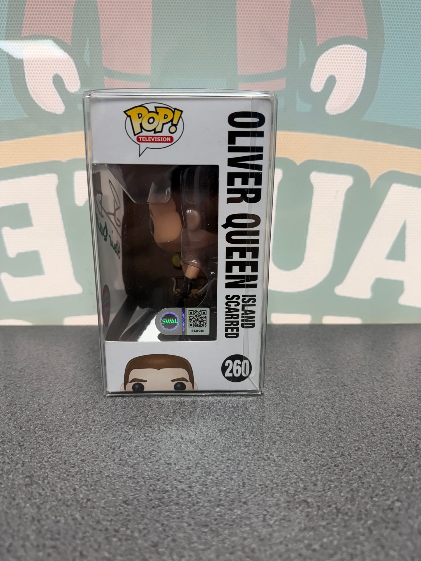 Stephen Amell Signed Oliver Queen (Island Scarred) Funko Pop! #260