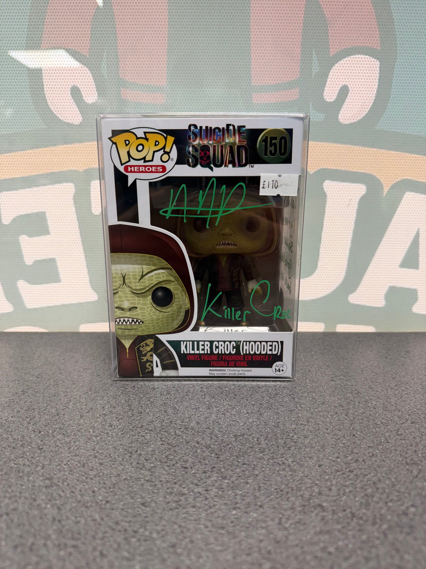 Adewale Akinnuoye-Agbaje Signed Killer Croc (Hooded) Funko Pop! #150