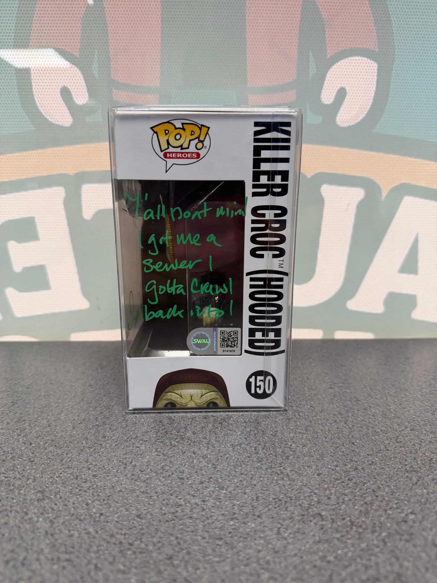 Adewale Akinnuoye-Agbaje Signed Killer Croc (Hooded) Funko Pop! #150