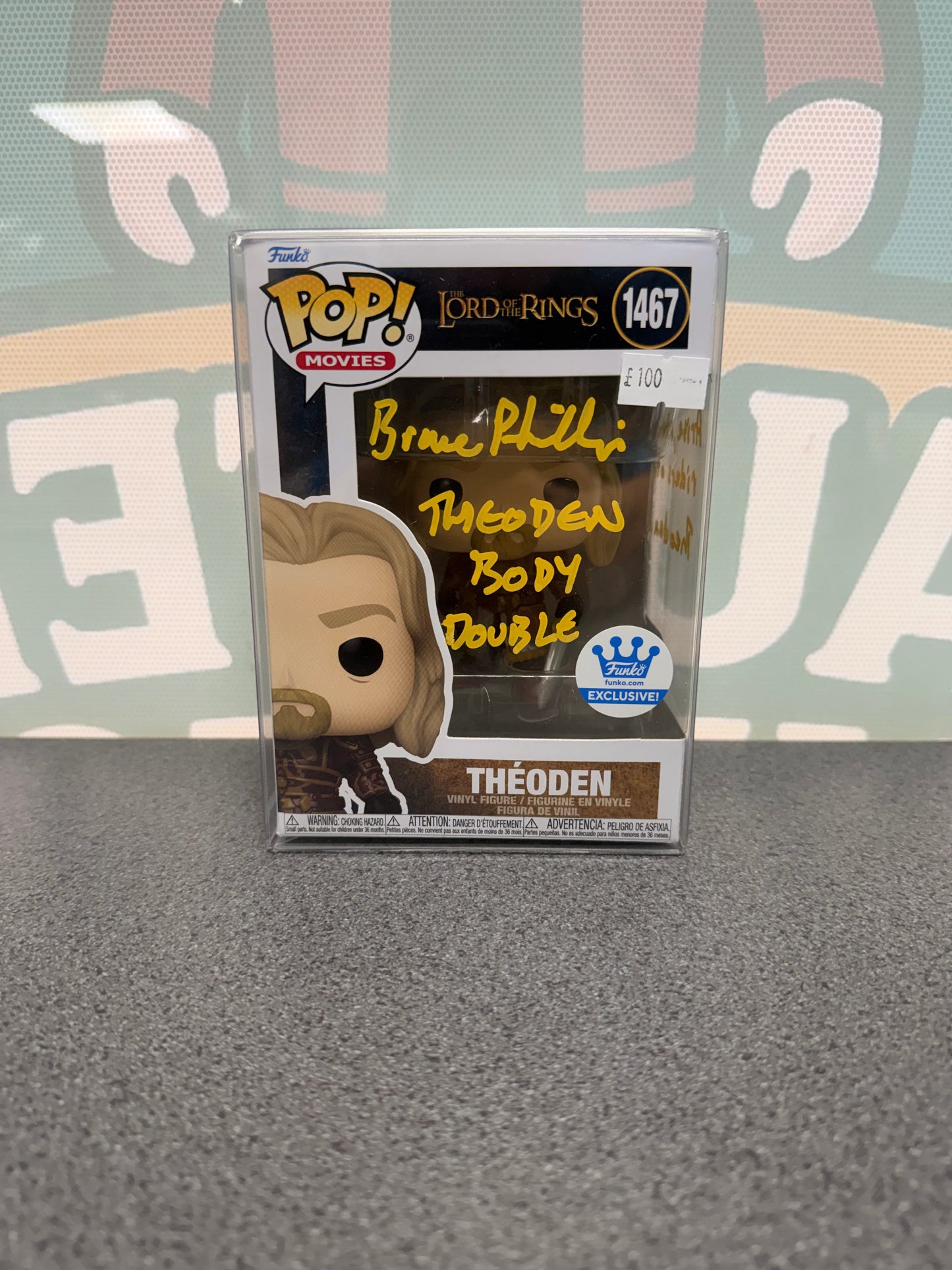 Bruce Phillips Signed Théoden Funko Pop! #1467