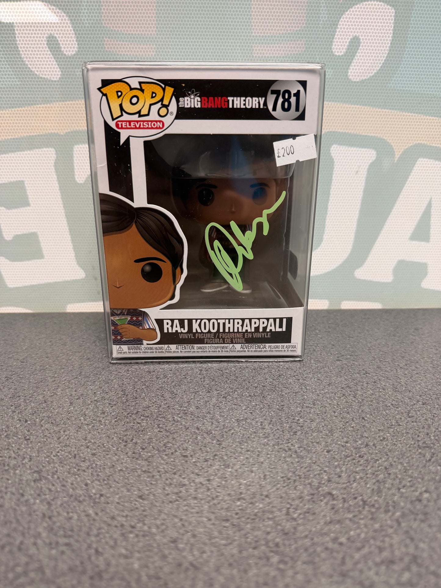 Kunal Nayyar Signed Raj Koothrappali Funko Pop! #781