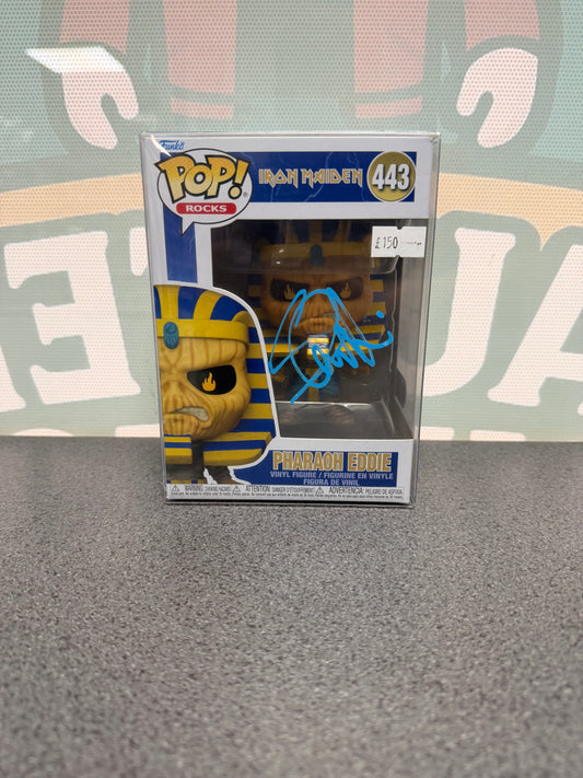 Steve Harris Signed Pharaoh Eddie Funko Pop! #443 – Iron Maiden – SWAU