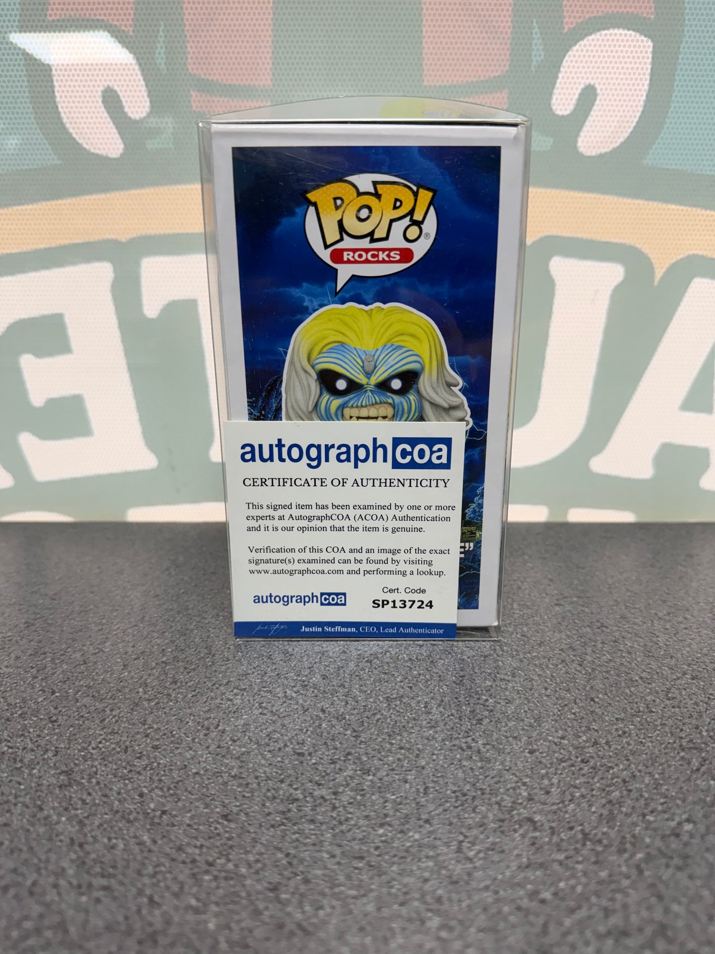 Simon Dawson Signed Live After Death Eddie Funko Pop! #249 – Iron Maiden – ACOA