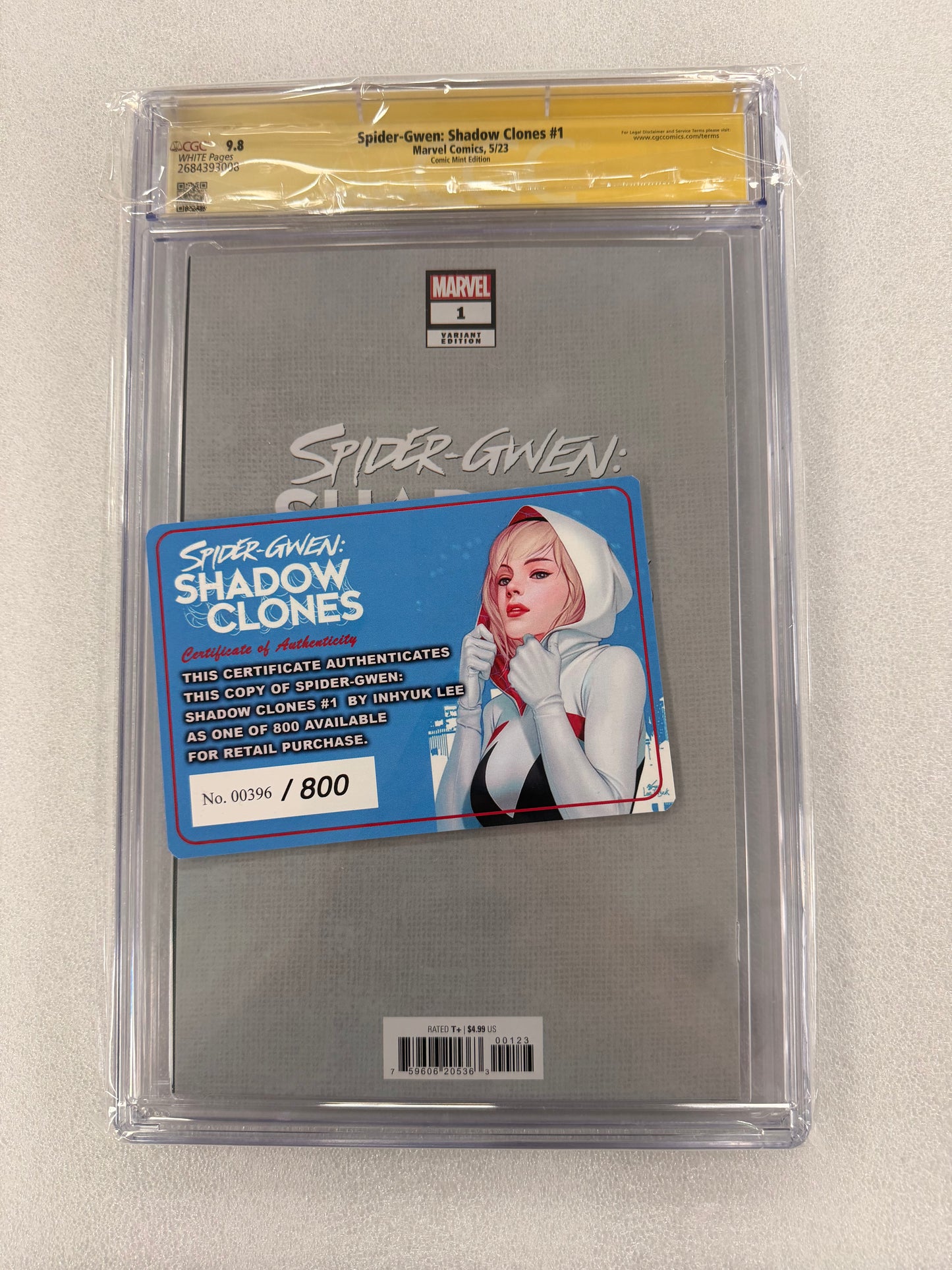 Spider-Gwen: Shadow Clones #1 CGC SS 9.8 – Inhyuk Lee Signed & Sketched – 396/800
