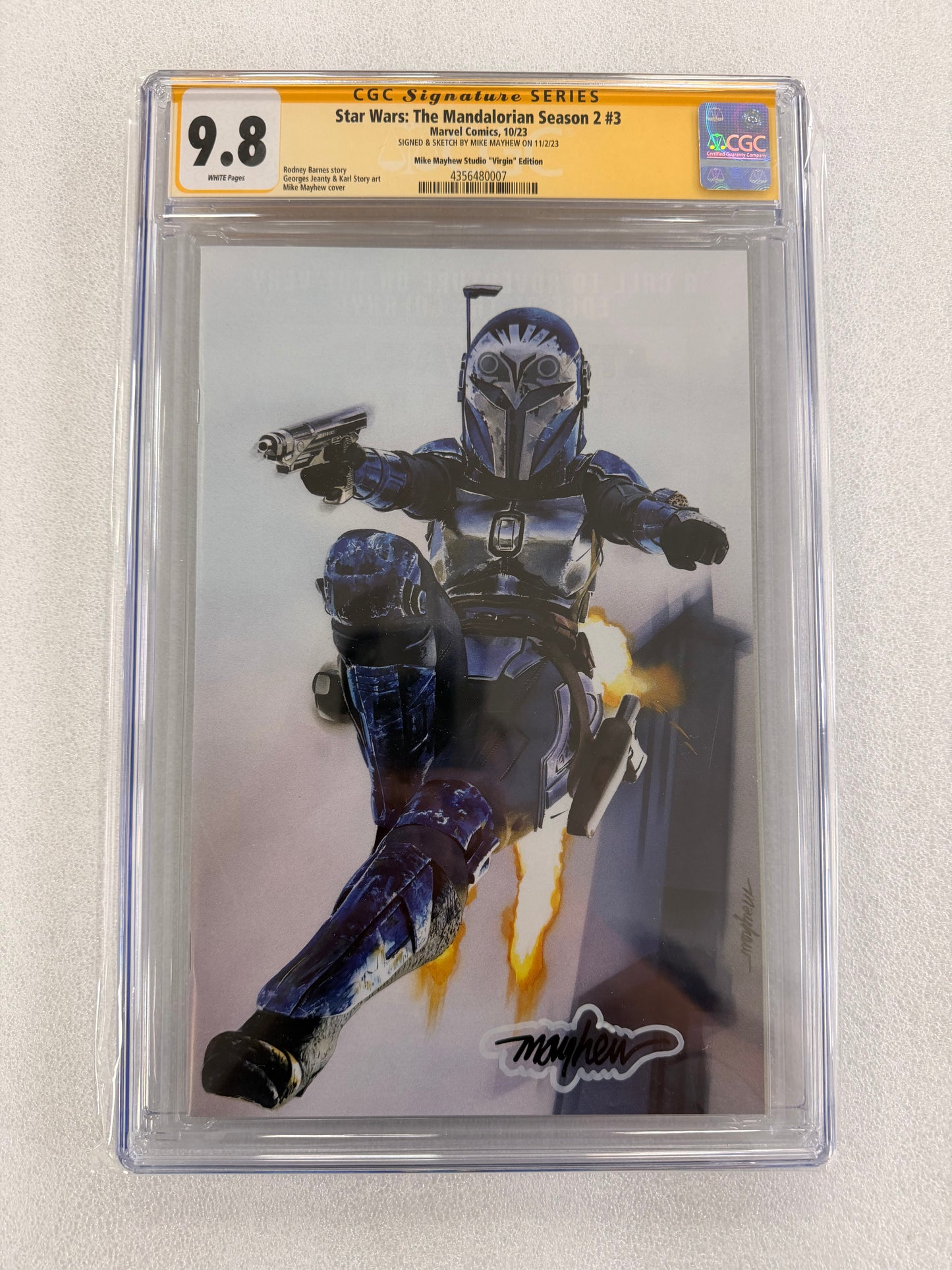 The Mandalorian Season 2 #3 CGC SS 9.8 – Mike Mayhew Signed & Sketched Virgin