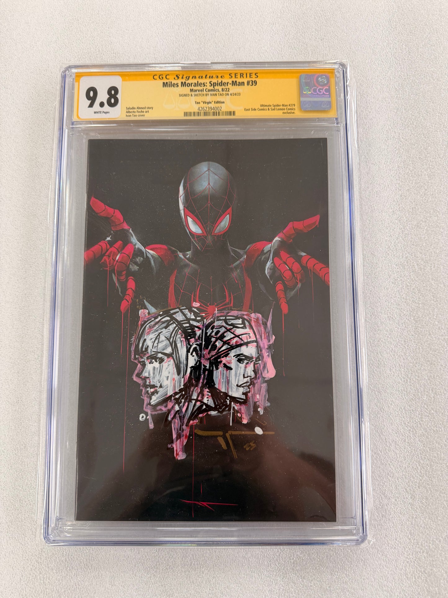 Miles Morales: Spider-Man #39 CGC SS 9.8 – Ivan Tao Signed & Double-Face Sketch
