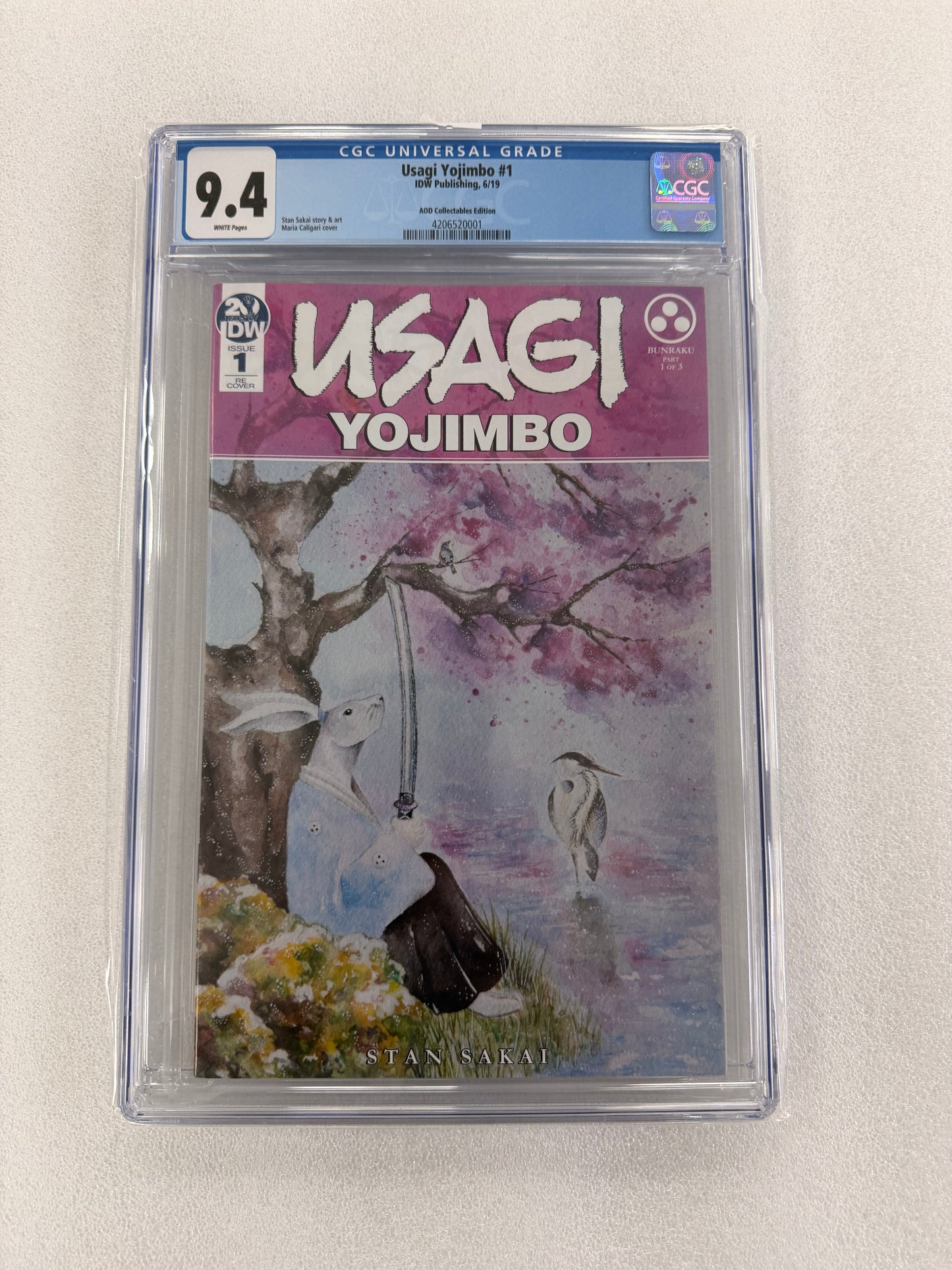 Usagi Yojimbo #1 CGC 9.4 – Maria Caligari AOD Collectables Variant