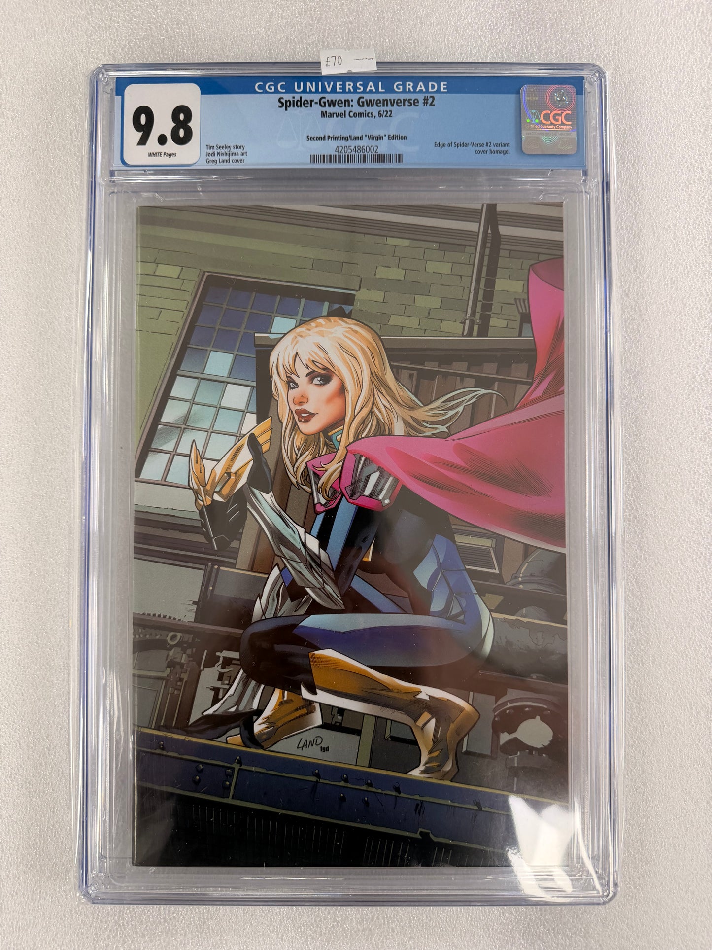 Spider-Gwen: Gwenverse #2 CGC 9.8 – Greg Land Virgin Variant – Second Printing