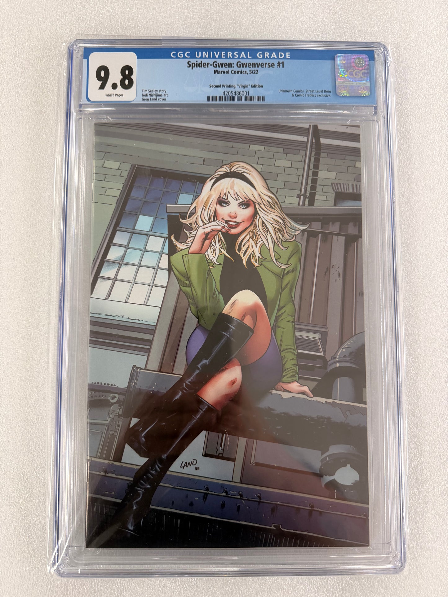 Spider-Gwen: Gwenverse #1 CGC 9.8 – Greg Land Virgin Variant – Second Printing