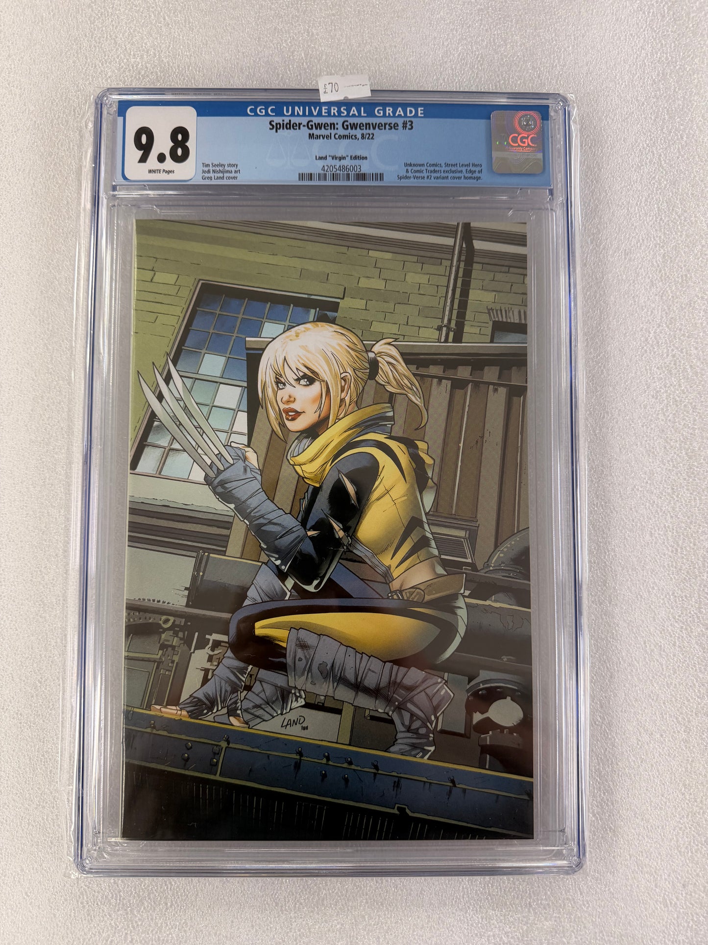 Spider-Gwen: Gwenverse #3 CGC 9.8 – Greg Land Virgin Variant