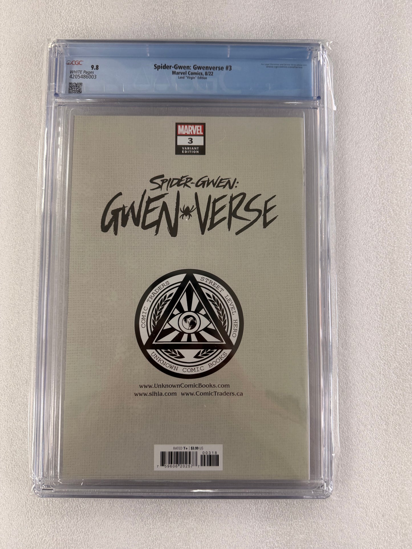 Spider-Gwen: Gwenverse #3 CGC 9.8 – Greg Land Virgin Variant
