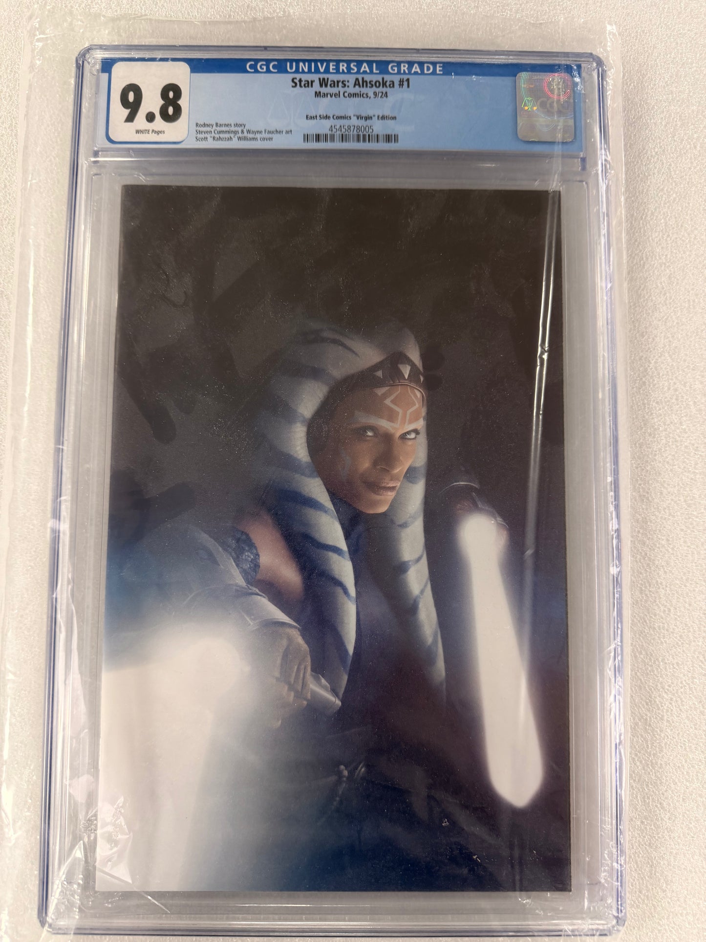 Star Wars: Ahsoka #1 CGC 9.8 – Rahzzah East Side Comics Virgin Variant