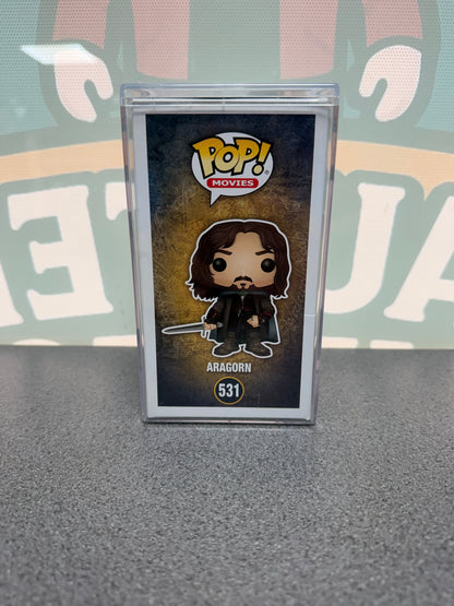 Viggo Mortensen signed Aragorn Funko Pop #531 – illustrated side of box