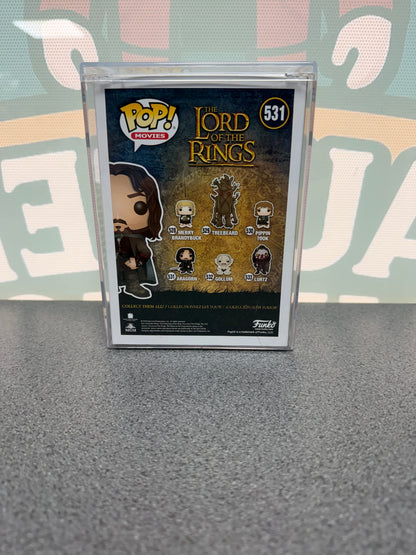 Viggo Mortensen signed Aragorn Funko Pop #531 – rear of box