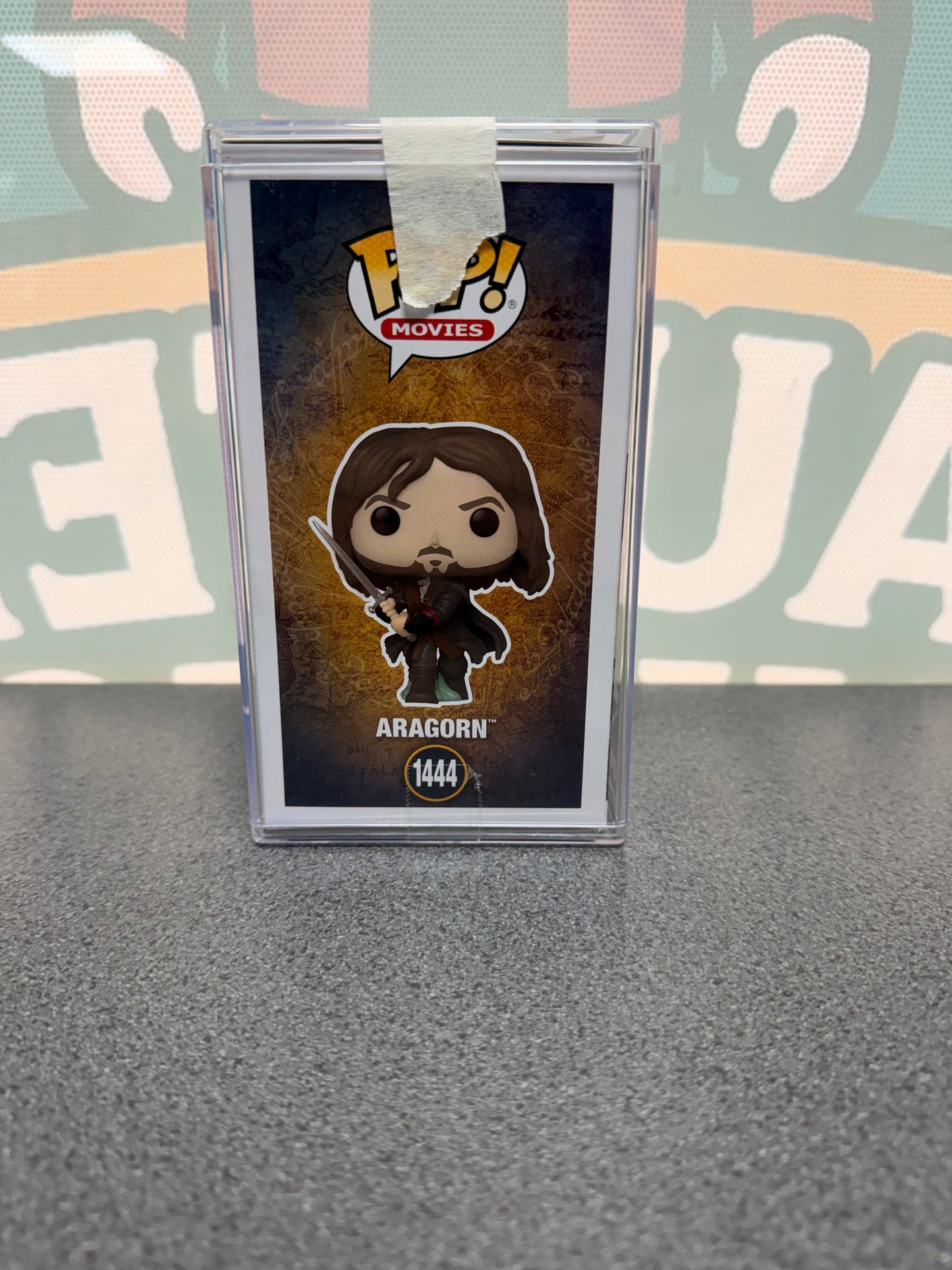 Viggo Mortensen signed Aragorn Funko Pop #1444 – illustrated side of box