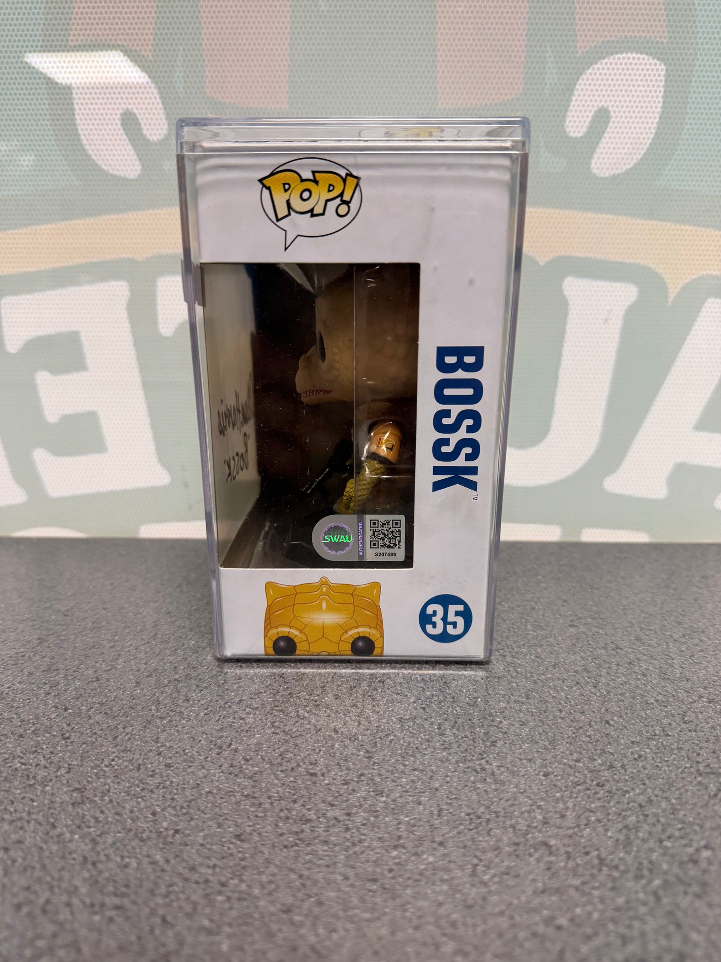 Alan Harris signed Bossk Funko Pop #35 – side window with SWAU S207489