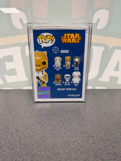 Alan Harris signed Bossk Funko Pop #35 – rear of box