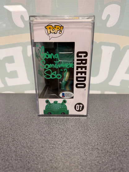 Paul Blake signed Greedo Funko Pop #07 – side window with Beckett K06147