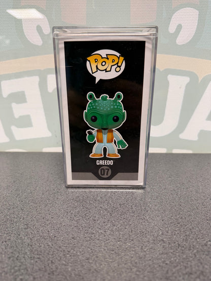 Paul Blake signed Greedo Funko Pop #07 – illustrated side of box