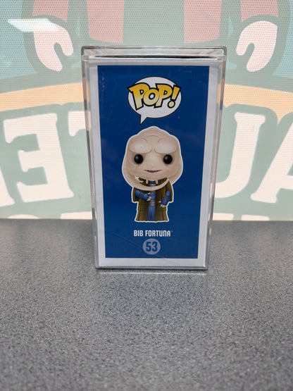 Michael Carter signed Bib Fortuna Funko Pop #53 – illustrated side of box