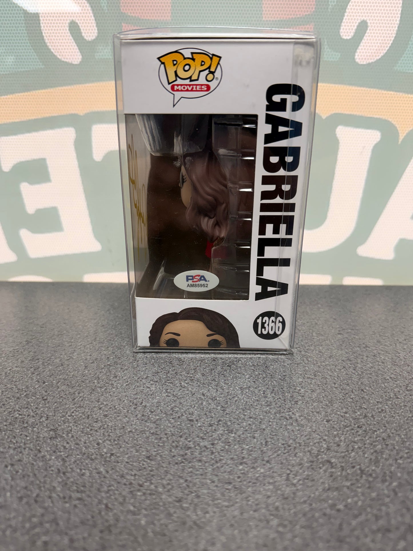Vanessa Hudgens signed Gabriella Funko Pop #1366 – side window with PSA AM85952