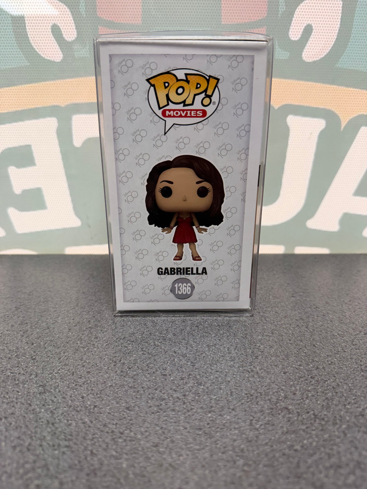 Vanessa Hudgens signed Gabriella Funko Pop #1366 – illustrated side of box