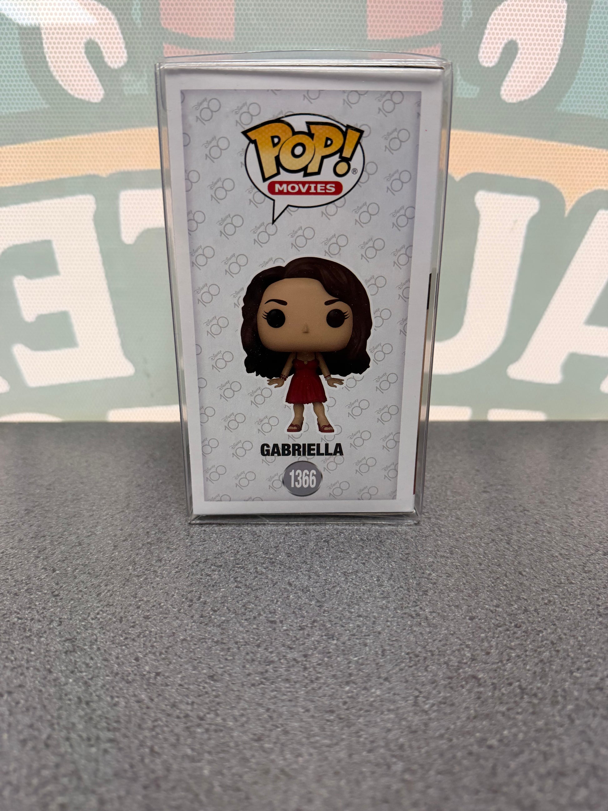Vanessa Hudgens signed Gabriella Funko Pop #1366 – illustrated side of box