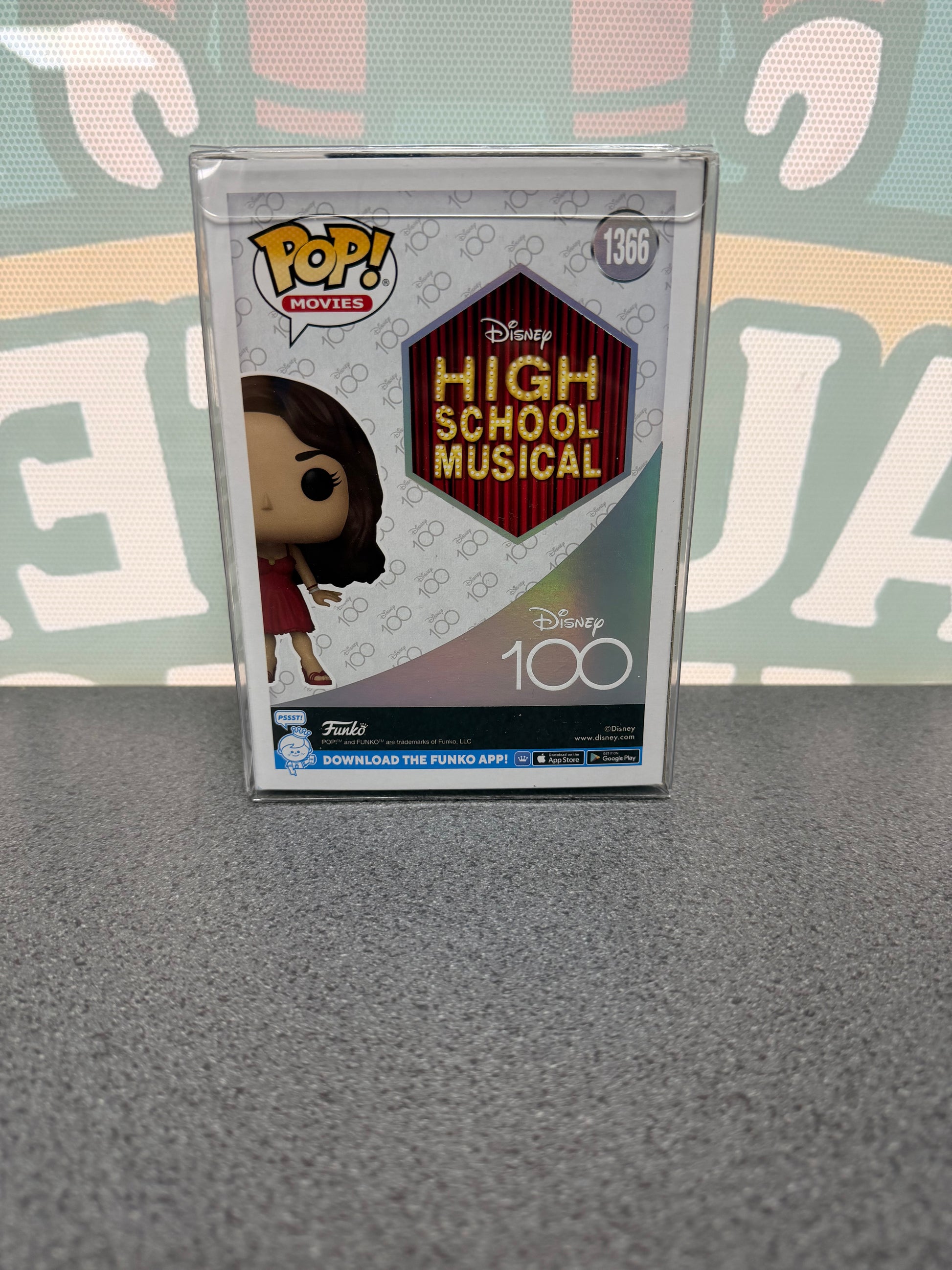Vanessa Hudgens signed Gabriella Funko Pop #1366 – rear of box
