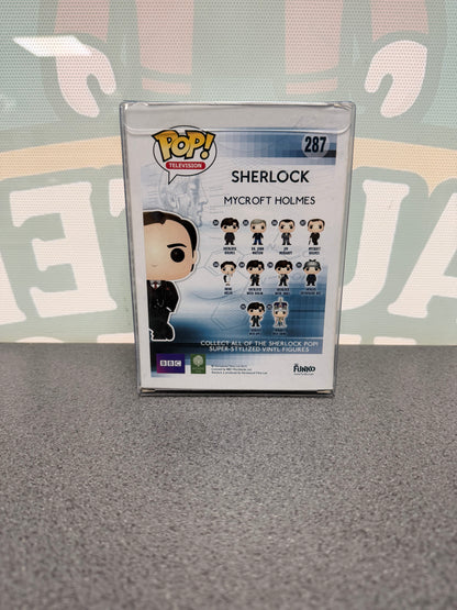 Mark Gatiss signed Mycroft Holmes Funko Pop #287 from Sherlock – rear of the box