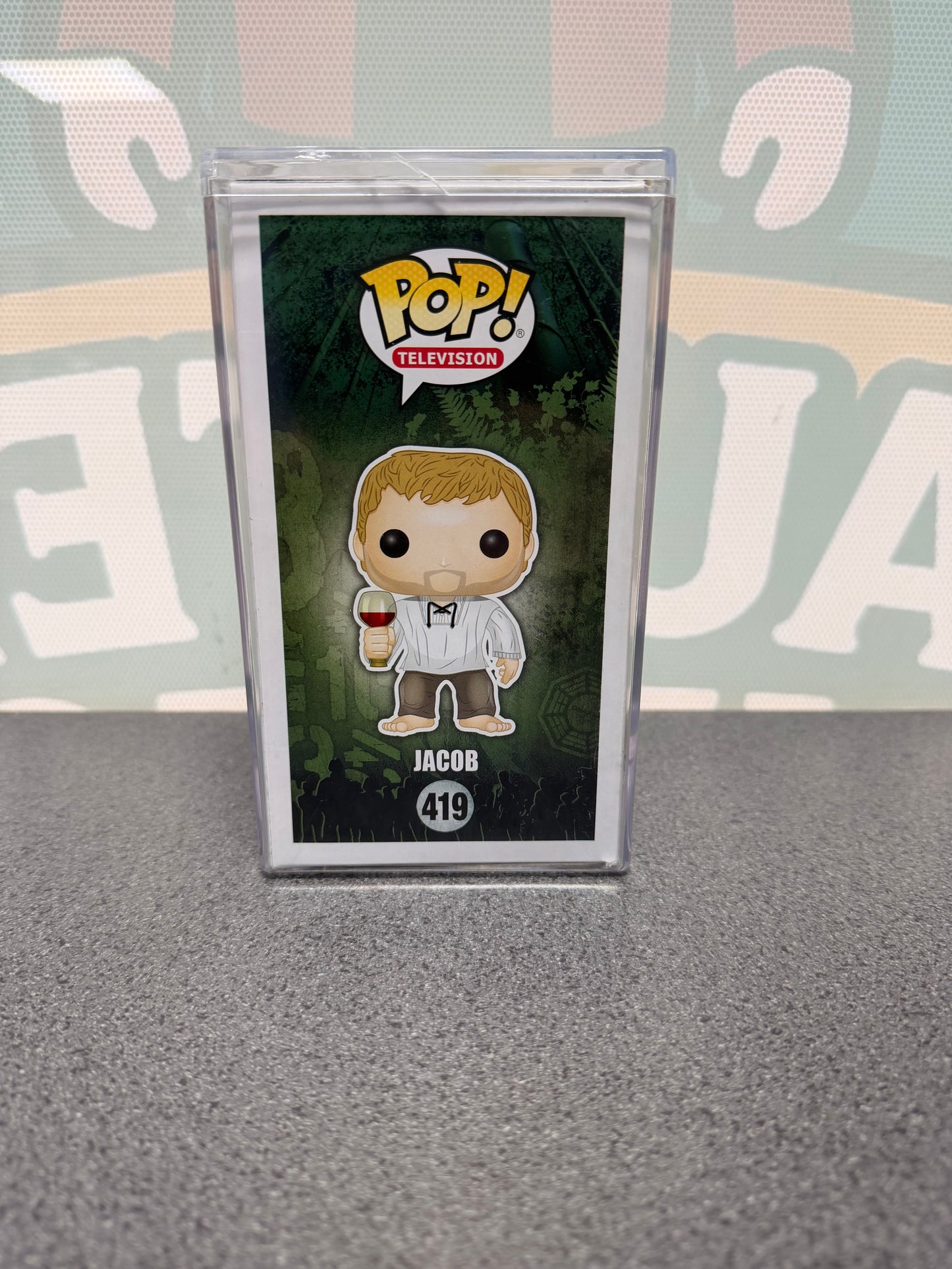 Mark Pellegrino signed Jacob Funko Pop #419 from Lost – illustrated side of the box