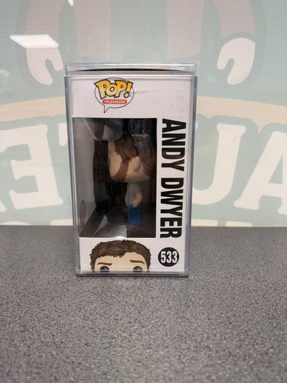 Andy Dwyer Funko Pop #533, Parks and Recreation, Fugitive Toys 500-piece exclusive – window side of the box