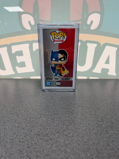 Batman / Robin (Tim Drake) Funko Pop! #603 – Limited Edition – 1,200 Pieces – illustrated side of box