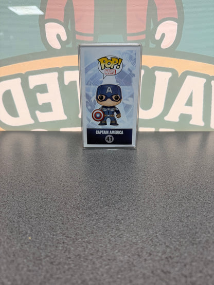 Captain America Funko Pop! #41 – illustrated side of box