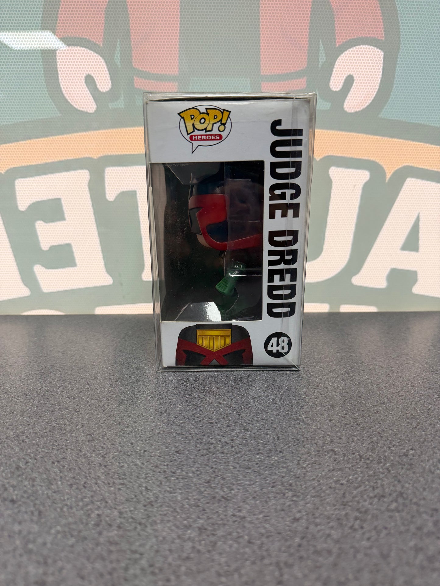 Judge Dredd Funko Pop! #48 – window side of box