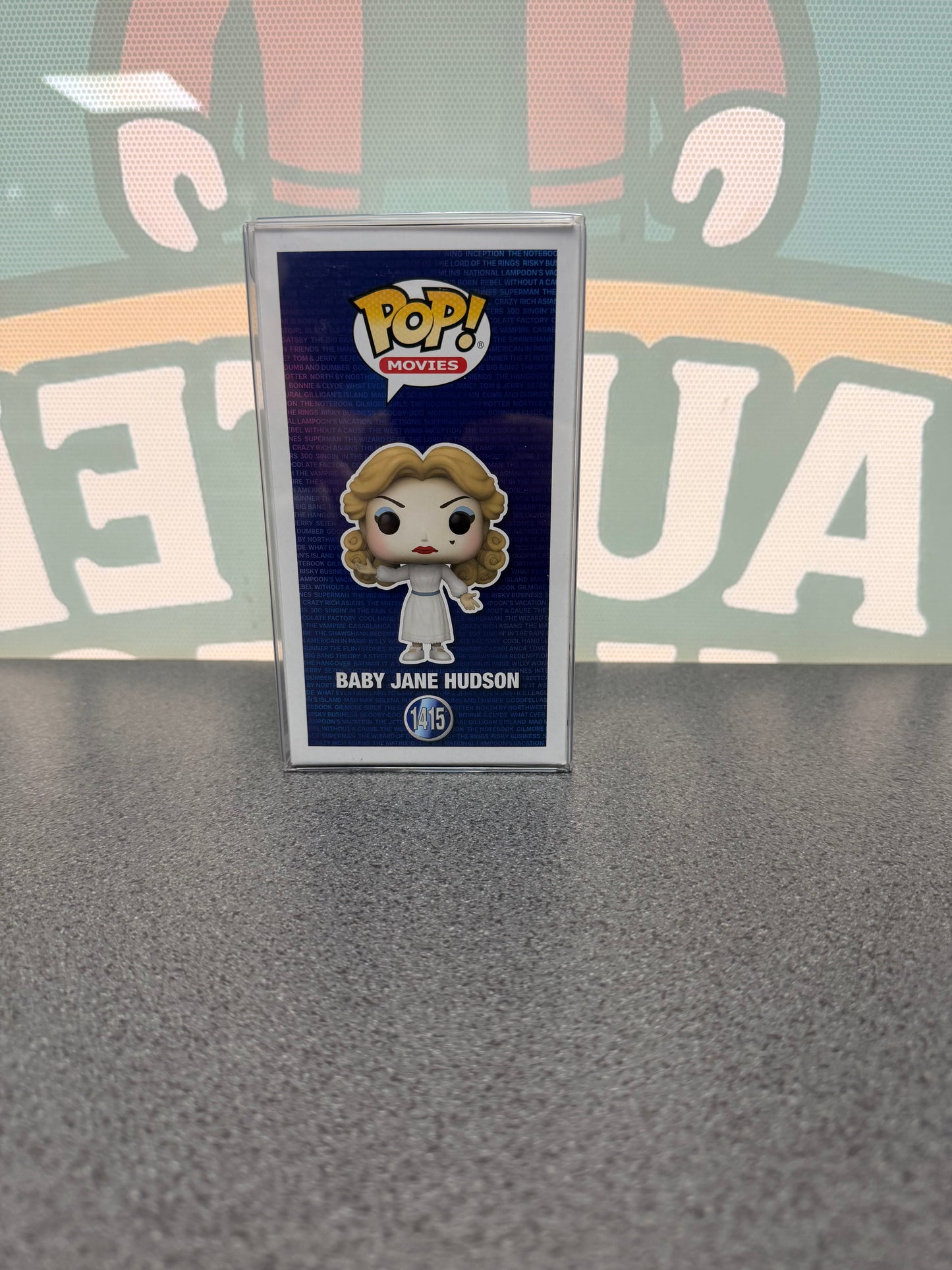 Baby Jane Hudson Funko Pop! #1415 – Black & White Chase – illustrated side of box