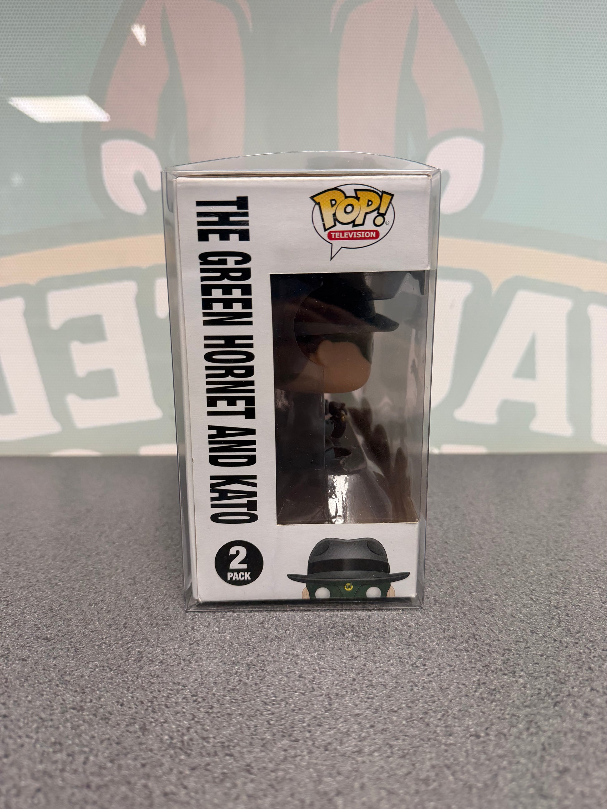 The Green Hornet & Kato Funko Pop! – 2-Pack – Toy Tokyo 2018 – opposite window side of box