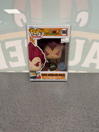 Super Saiyan God Vegeta Funko Pop! #1868 – Glow Chase – front of box