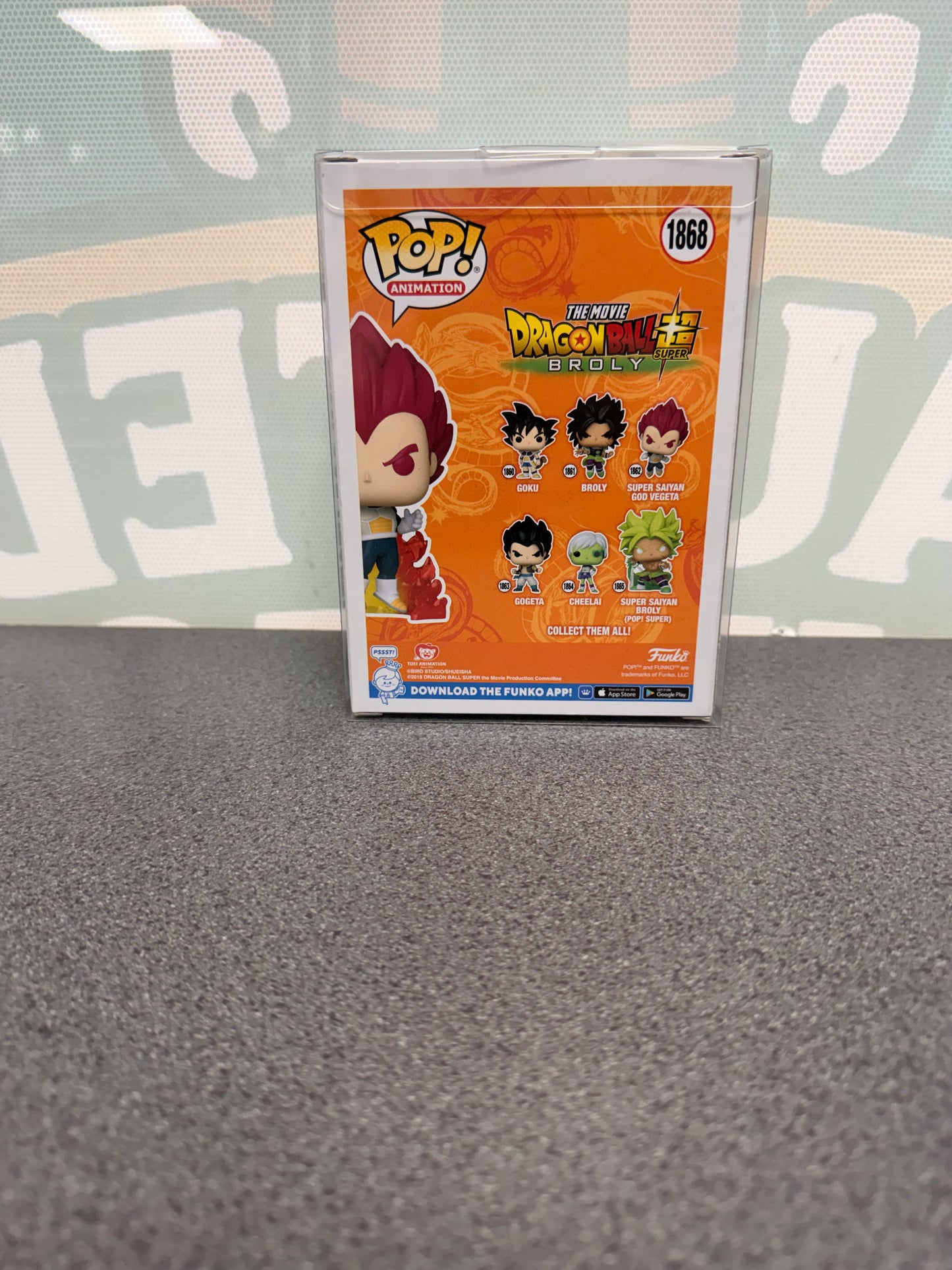 Super Saiyan God Vegeta Funko Pop! #1868 – Glow Chase – back of box