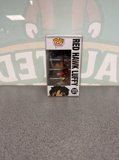 Red Hawk Luffy Funko Pop! #1273 – Glow Chase – window side of box