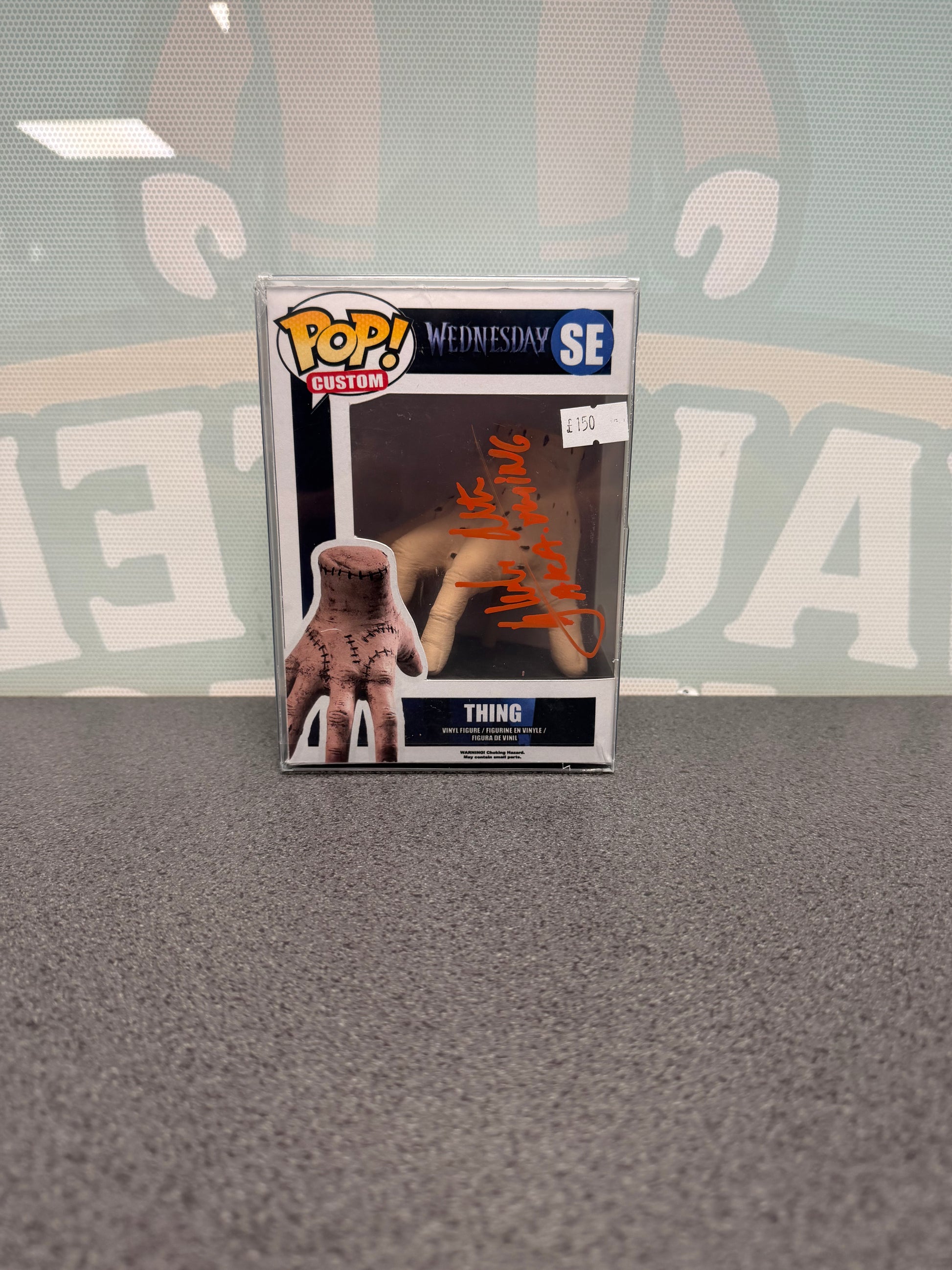 Thing custom figure SE – front of box with autograph