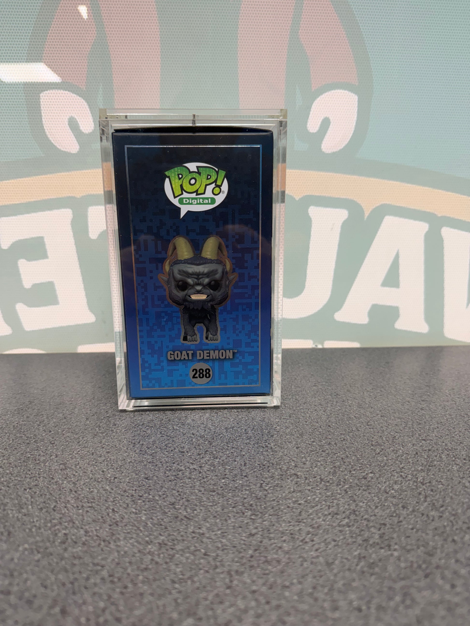 Goat Demon Funko Pop! Digital #288 – illustrated side panel of box