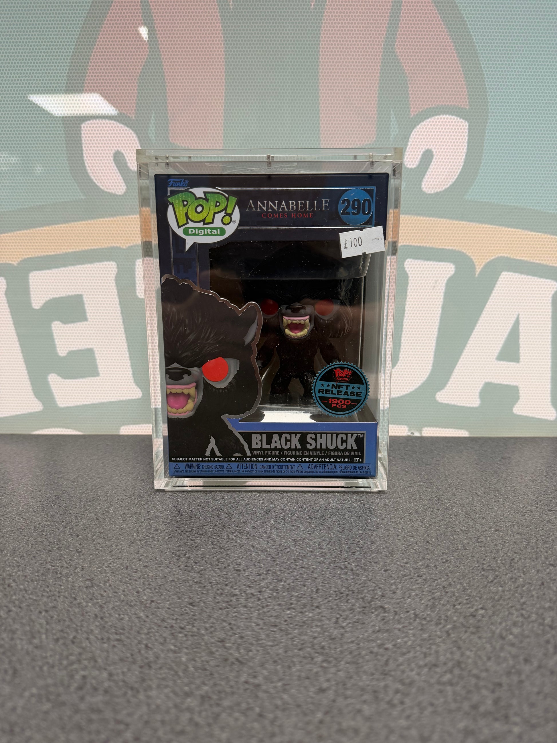Black Shuck Funko Pop! Digital #290 – front of box with NFT Release sticker