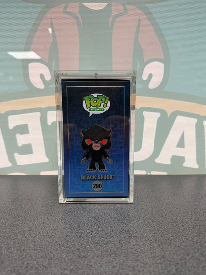 Black Shuck Funko Pop! Digital #290 – illustrated side panel of box