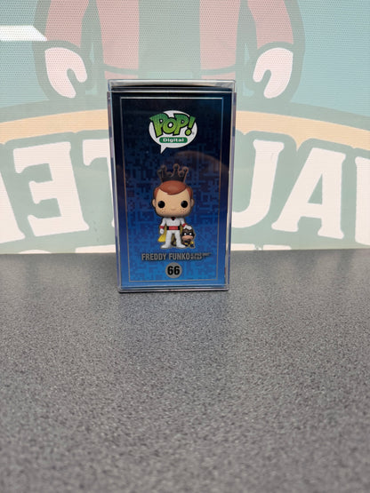 Freddy Funko as Space Ghost with Blip Funko Pop! Digital #66 – illustrated side panel of box
