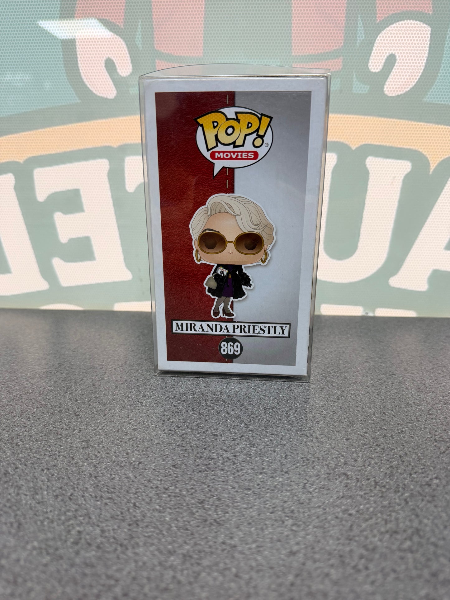 Miranda Priestly Funko Pop! #869 – The Devil Wears Prada – illustrated side of box