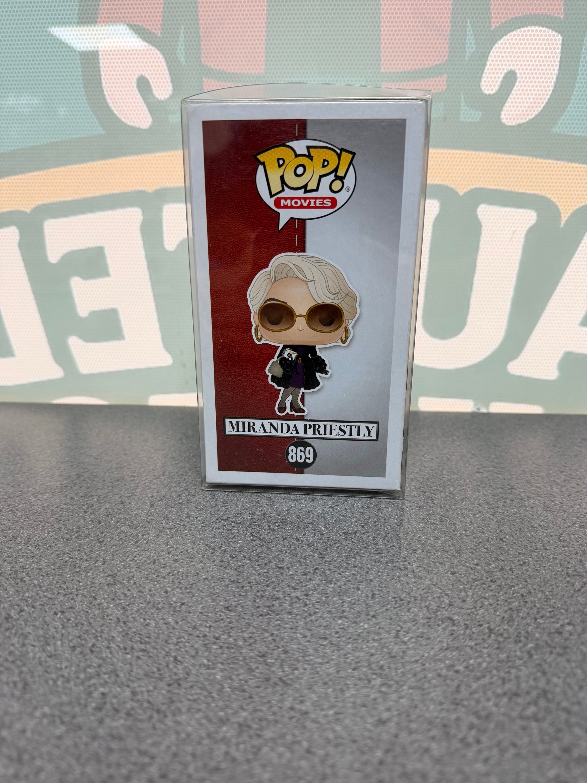 Miranda Priestly Funko Pop! #869 – The Devil Wears Prada – illustrated side of box