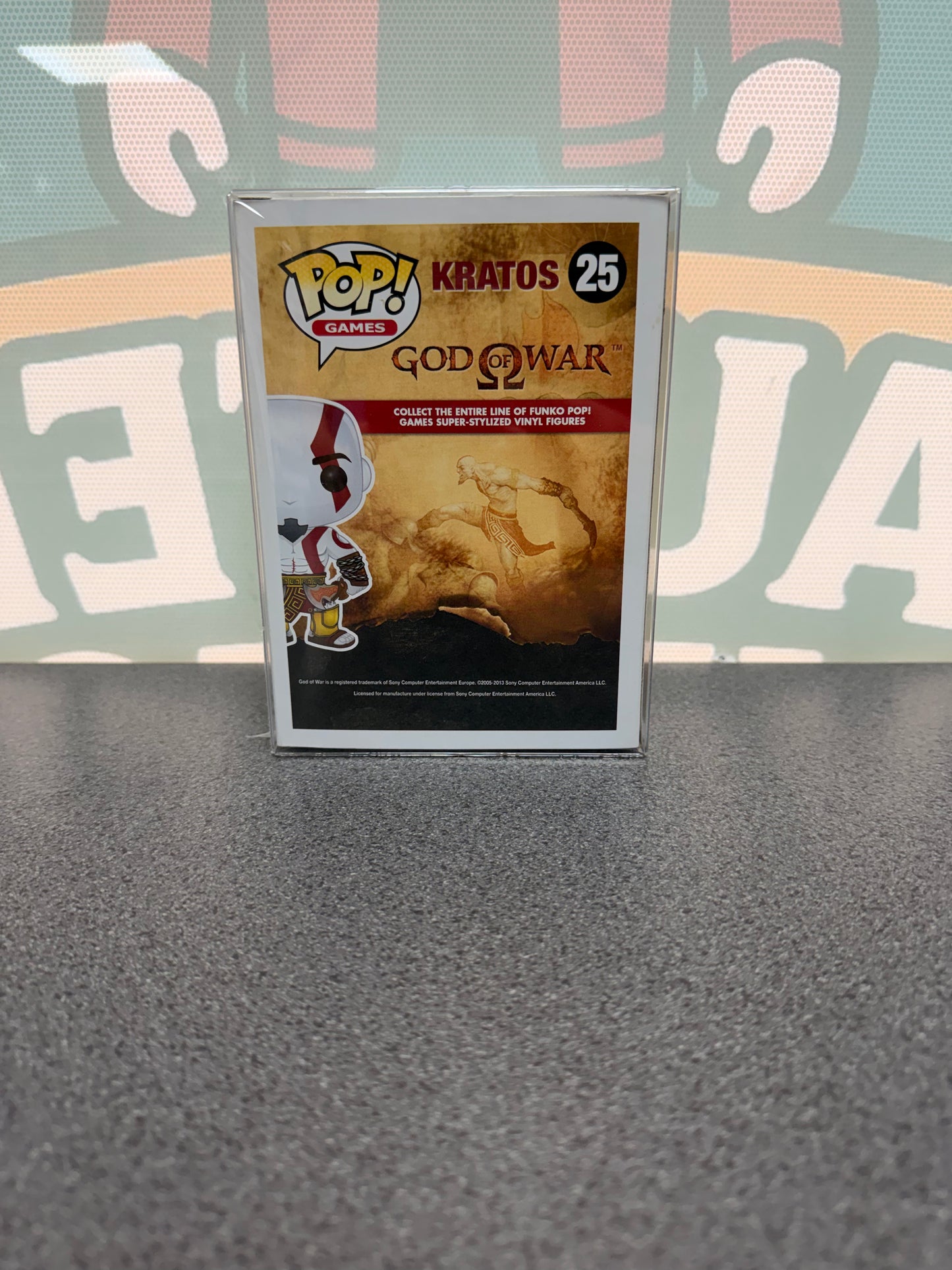 Kratos Funko Pop! #25 Blue – New York Comic Con – God of War – back of box