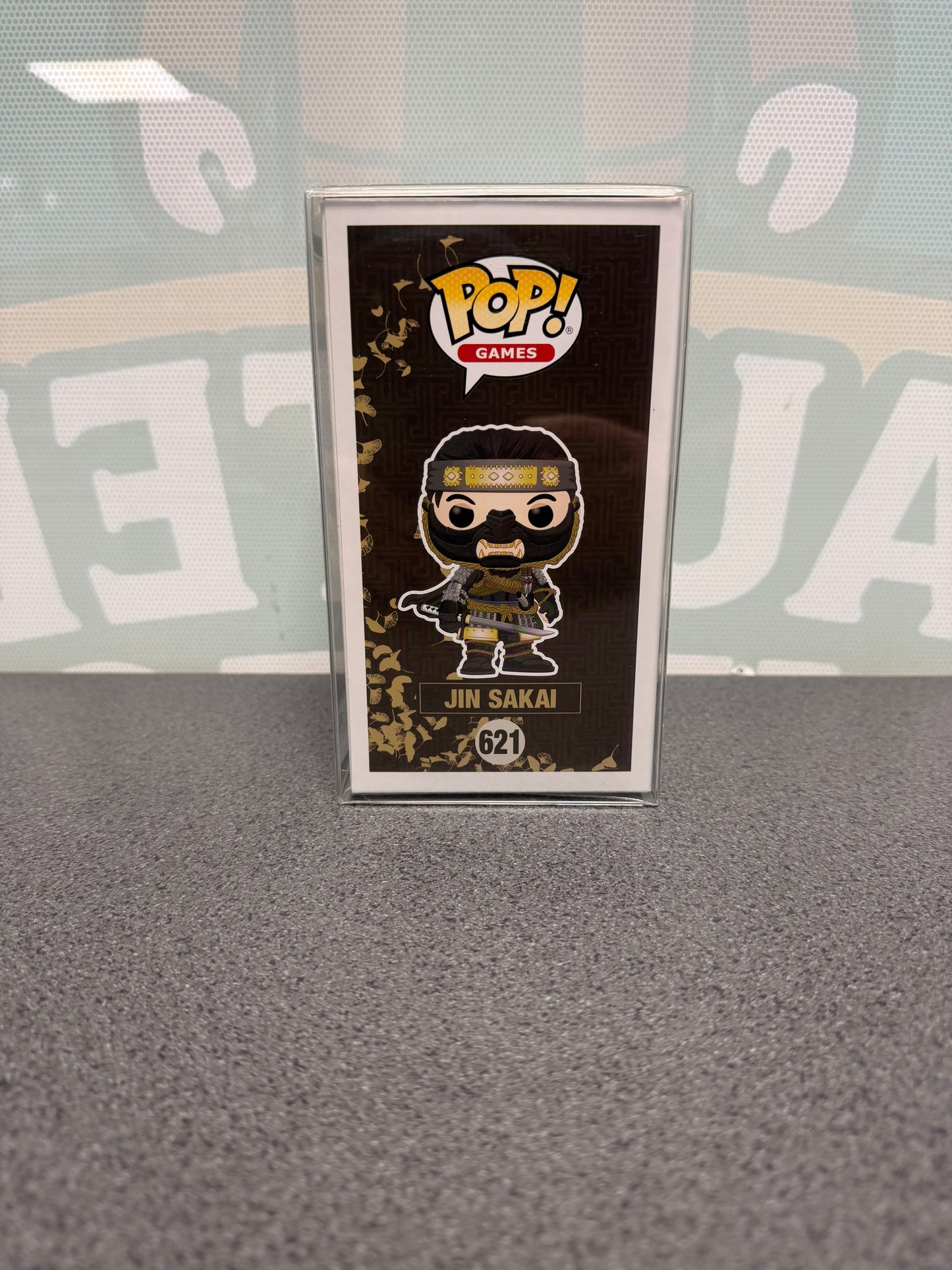 Jin Sakai Funko Pop! #621 – Ghost of Tsushima – illustrated side of box